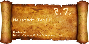 Neustadt Teofil névjegykártya